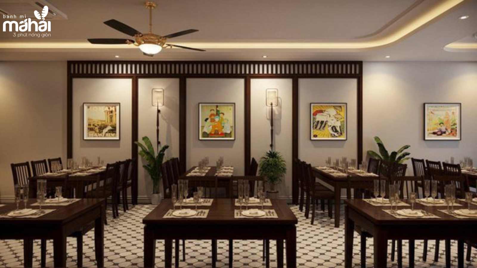 Không gian nhà hàng với kiến trúc Hà Nội cổ xưa, mang cảm giác gần gũi và hoài niệm cho thực khách. (Nguồn ảnh: Internet),