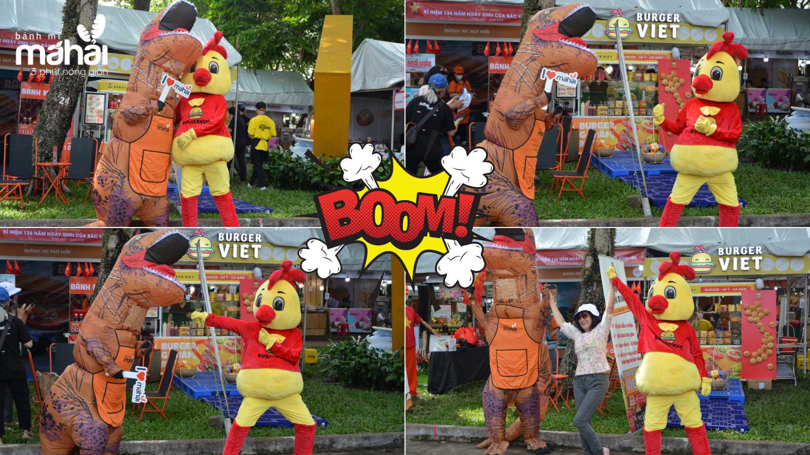 Hoạt động mascot vui nhộn khiến các thực khách thích thú. (Nguồn ảnh: banhmimahai)