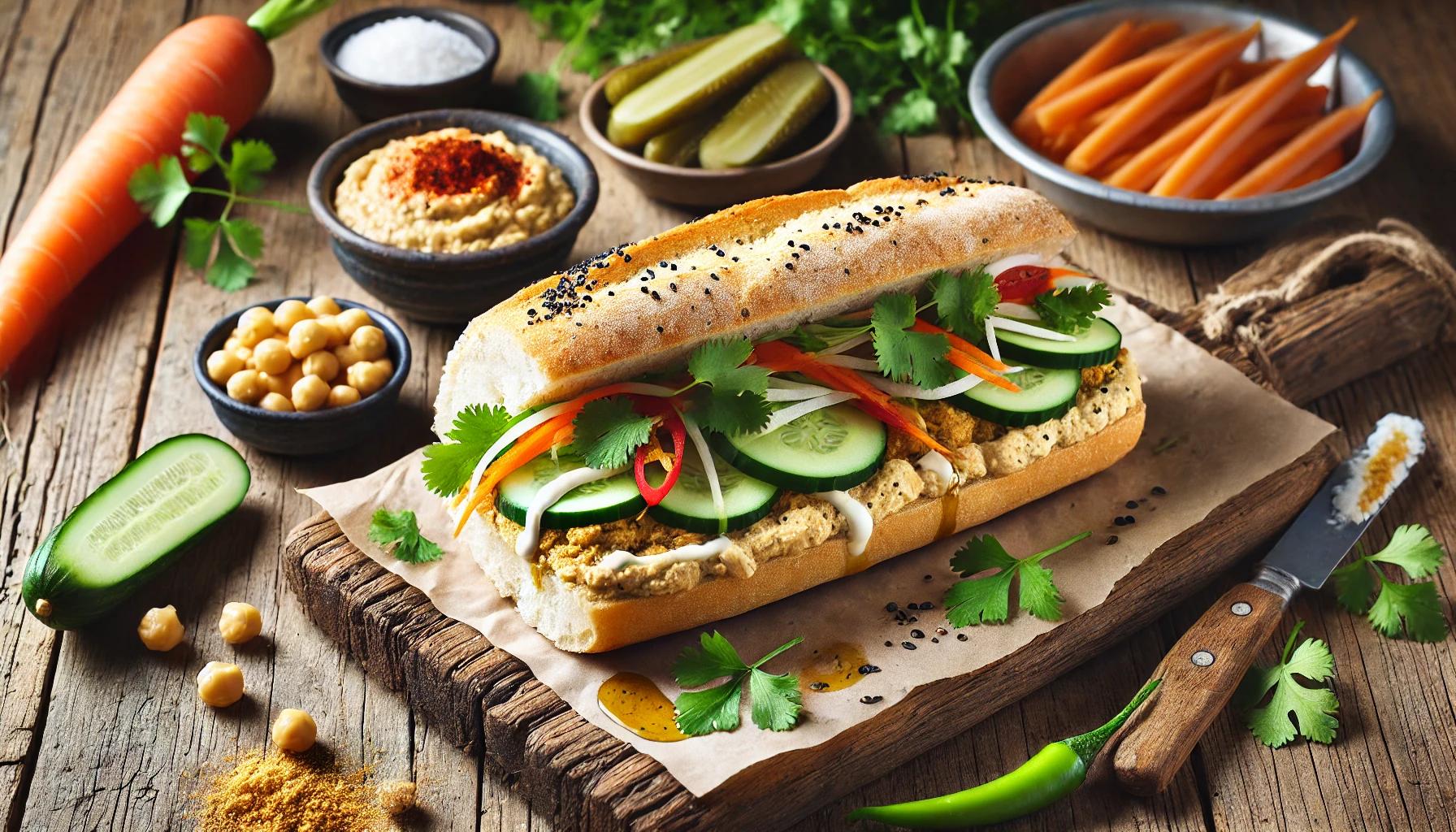 Hình ảnh minh họa Bánh Mì sốt Hummus.
