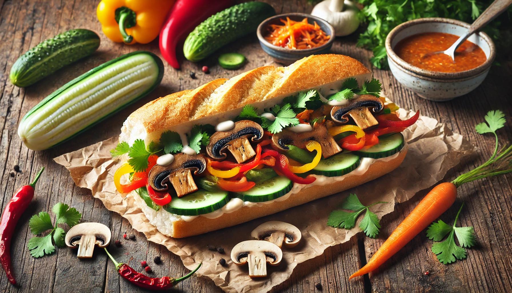 Hình ảnh minh họa Bánh Mì Chay Rau Củ.