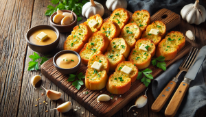 Snack bánh mì bơ tỏi thơm ngon.