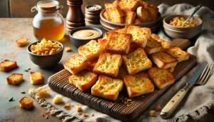 Snack bánh mì nướng giòn phổ biến.