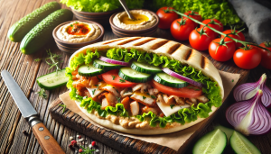 Nhân bánh có thể là thịt nướng (như Shawarma, Gyros), rau sống, sốt hummus, hoặc các loại phô mai.