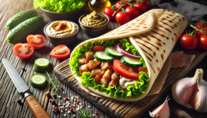 Bánh được cán mỏng hơn, sau đó cuốn với thịt, rau và sốt, tạo ra một bữa ăn tiện lợi và đầy đủ dinh dưỡng.