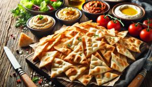Bánh mì Pita giòn rụm như snack.