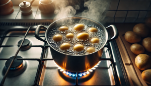 Luộc khoai tây là bước cần thiết để làm thành món khoai tây nghiền.