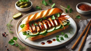 Bánh mì gà nướng Teriyaki.
