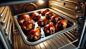 Nướng gà với sốt Teriyaki.