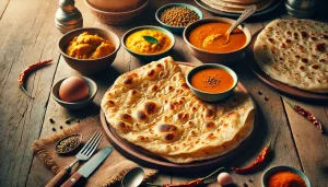 Roti Canai là phiên bản phổ biến nhất, thường được thưởng thức cùng với cà ri gà, cà ri đậu lăng (dal), hoặc một loại nước sốt cay khác.