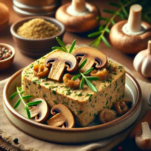 Pate chay thường được làm từ đậu phụ, nấm hương, hành, tỏi và các loại gia vị.