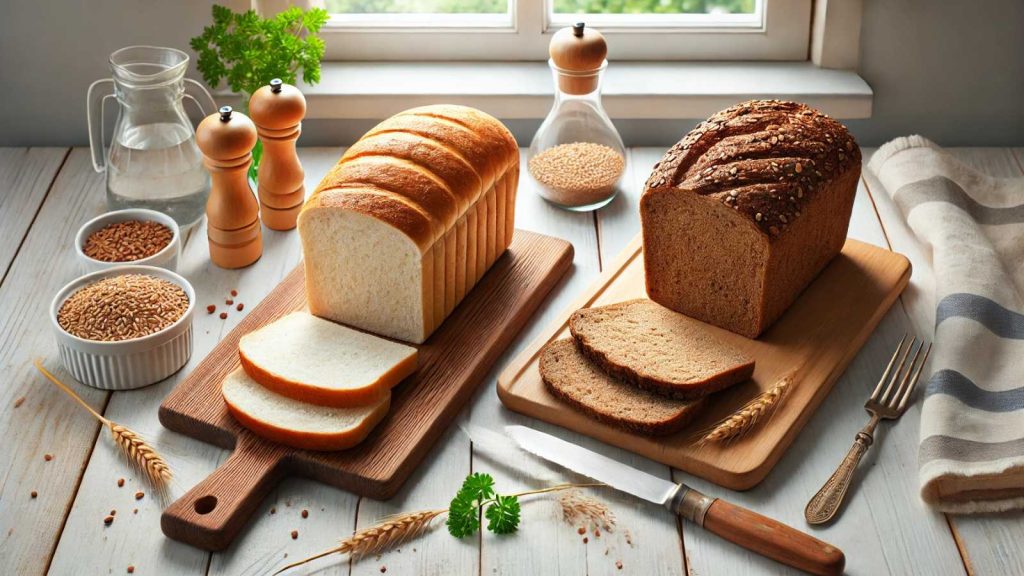 Có hai loại phổ biến là bánh mì trắng và bánh mì nguyên cám, mỗi loại đều có ưu và nhược điểm riêng.