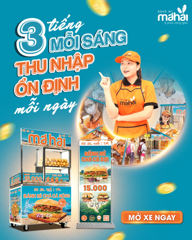 kinh doanh bánh mì má hải 3 tiếng mỗi ngày