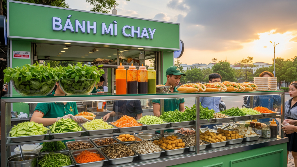 bán bánh mì ăn sáng